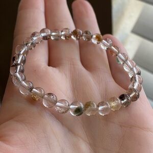 Natural Garden Quartz Bracelet Scenic Quartz Lodolite Crystal Beads